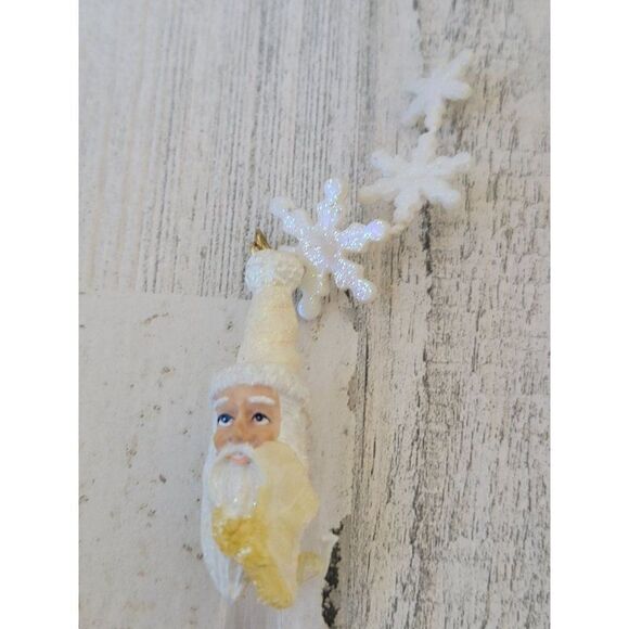 Santa AS IS icicle snowman glitter ornament Xmas - Picture 1 of 4